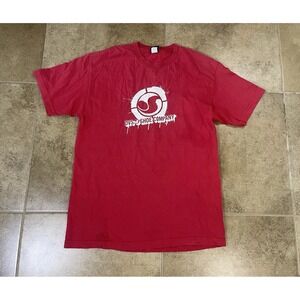 DVS Shoe Company Shirt Mens Sz L Red Short Sleeve Skateboarding Y2K Vintage